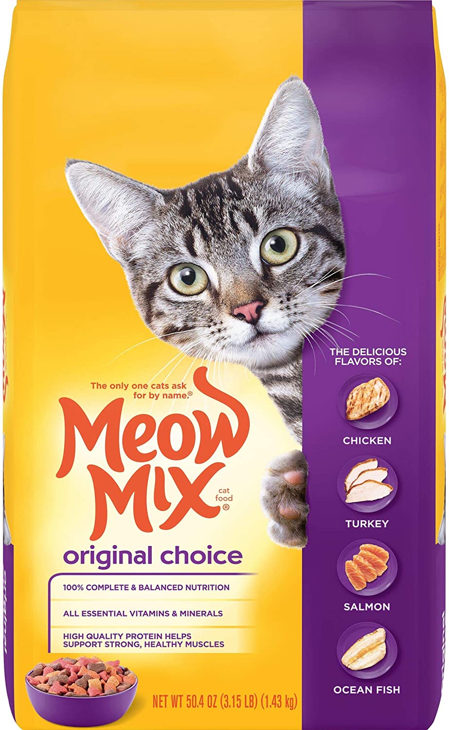 Meow Mix Original Choice Dry Cat Food Pack